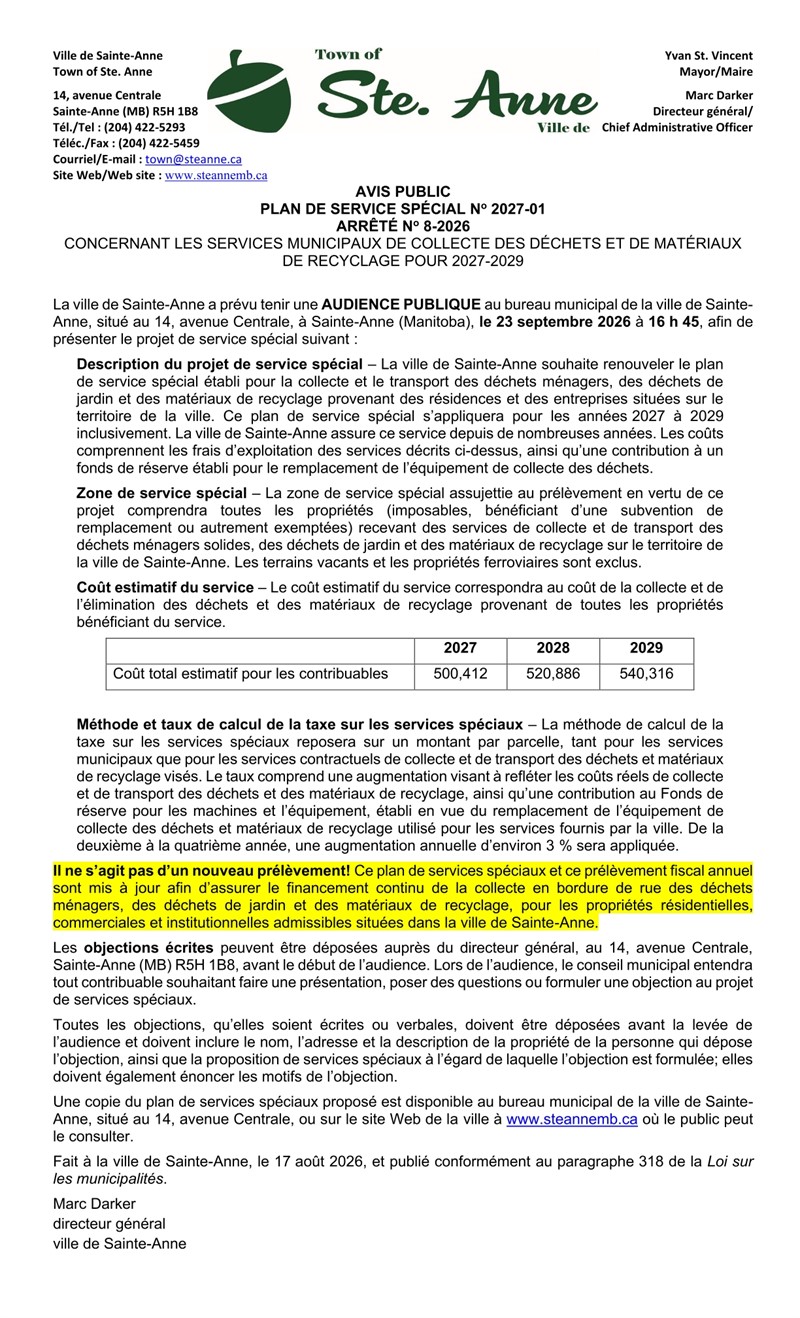 Sainte-Anne-V_-_260817_-_NOTICE_OF_PUBLIC_HEARING_BY-LAW_8-2026_Waste__Recycling_Levy_(F)_260817-1