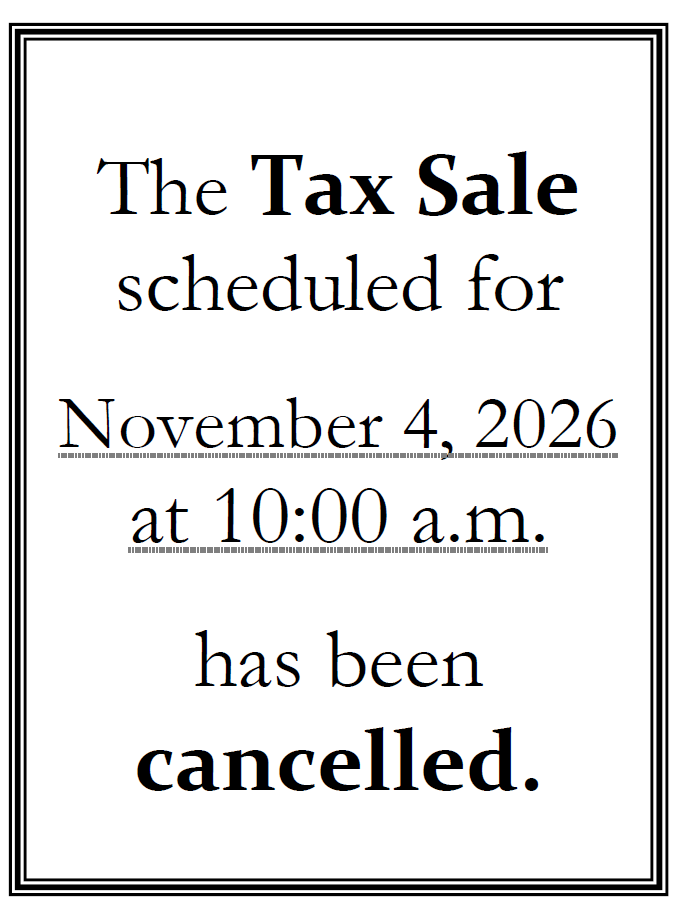 2026 Tax Sale Cancellation Notice